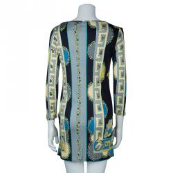 Pre Owned Emilio Pucci Printed Stretch Jersey Dress M