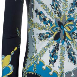 Pre Owned Emilio Pucci Printed Stretch Jersey Dress M