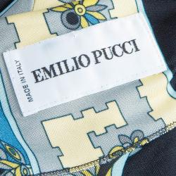 Pre Owned Emilio Pucci Printed Stretch Jersey Dress M