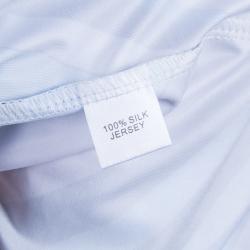 Pre Owned فستان أيميليو بوتشي حرير جيرسيه أزرق مطبوع S