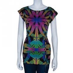 Emilio Pucci Multicolor Belted Print Top S