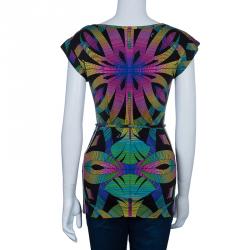 Emilio Pucci Multicolor Belted Print Top S