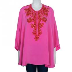Emilio Pucci Pink Embellished Kaftan Top OS