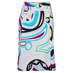 Pre Owned Emilio Pucci Printed A-Line Skirt M