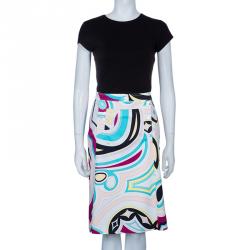 Pre Owned Emilio Pucci Printed A-Line Skirt M