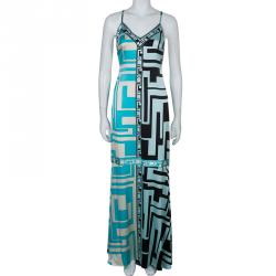 Emilio Pucci Multicolor Silk Maxi Dress M
