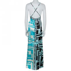 Emilio Pucci Multicolor Silk Maxi Dress M