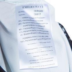 Pre Owned فستان أيميليو بوتشي دانتيل أسود وأبيض M