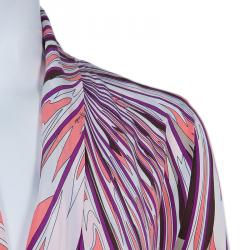 Pre Owned فستان ايميليو بوتشي بأكمام طويلة طباعة متعددة الألوان S