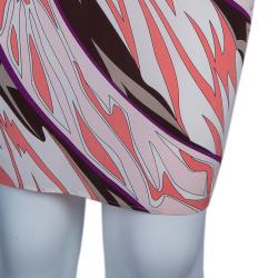 Pre Owned فستان ايميليو بوتشي بأكمام طويلة طباعة متعددة الألوان S