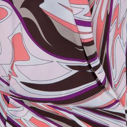 Pre Owned فستان ايميليو بوتشي بأكمام طويلة طباعة متعددة الألوان S