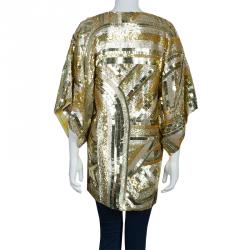 Emilio Pucci Gold Sequins Long Jacket S