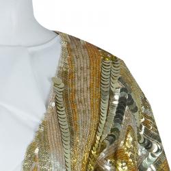 Emilio Pucci Gold Sequins Long Jacket S