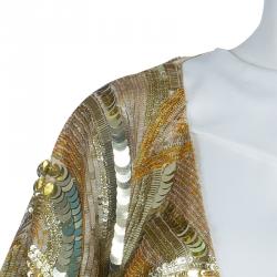 Emilio Pucci Gold Sequins Long Jacket S