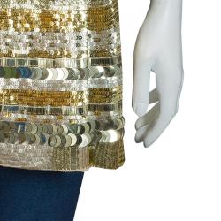 Emilio Pucci Gold Sequins Long Jacket S