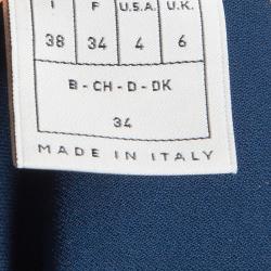 Pre Owned قميص أيميليو بوتشي حرير أزرق بأزرار أمامية وأكمام طويلة S