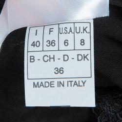 Pre Owned Emilio Pucci Black Lace Mirrorwork Tie-Up Detail Sleeveless Dress S
