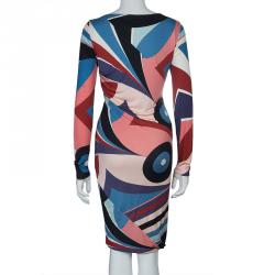 Pre Owned فستان ايميليو بوتشي بأكمام طويلة وطباعة متعددة الألوان M