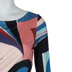 Pre Owned فستان ايميليو بوتشي بأكمام طويلة وطباعة متعددة الألوان M