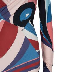 Pre Owned فستان ايميليو بوتشي بأكمام طويلة وطباعة متعددة الألوان M