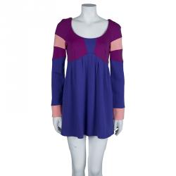 Emilio Pucci Multicolor Knit Colorblock Wool Dress M