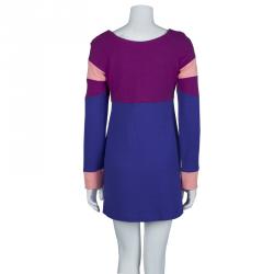 Emilio Pucci Multicolor Knit Colorblock Wool Dress M