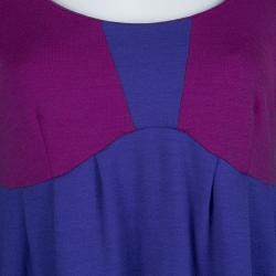Emilio Pucci Multicolor Knit Colorblock Wool Dress M