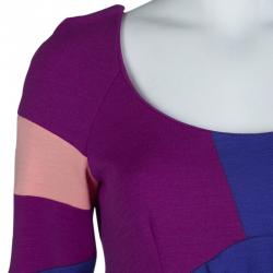 Emilio Pucci Multicolor Knit Colorblock Wool Dress M