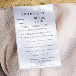 Pre Owned فستان أيميليو بوتشي جيرسيه نقشة الفهد مكشكش بأكمام طويلة M