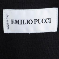 Pre Owned فستان أيميليو بوتشي تريكو مطبوع متعدد الألوان بأكمام طويلة مكشكش M