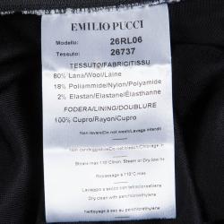 Pre Owned فستان أيميليو بوتشي تريكو مطبوع متعدد الألوان بأكمام طويلة مكشكش M