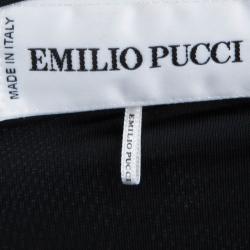 Pre Owned Emilio Pucci Black Jersey Belted Dress S