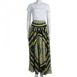 Emilio Pucci Multicolor Printed Silk Gathered Maxi Skirt S