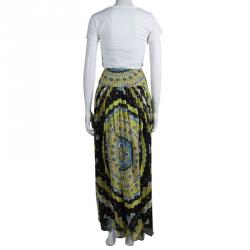 Emilio Pucci Multicolor Printed Silk Gathered Maxi Skirt S