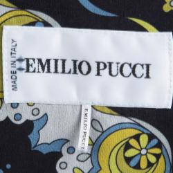 Emilio Pucci Multicolor Printed Silk Gathered Maxi Skirt S