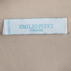 Pre Owned فستان أيميليو بوتشي ترتر ذهبي مزخرف بلا أكمام S