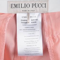 Pre Owned Emilio Pucci Pink Silk Pleated Shorts S