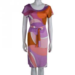 Pre Owned Emilio Pucci Multicolor Knit Shift Dress M