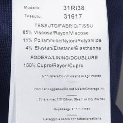 مملوكة مسبقًا Emilio Pucci Navy Blue Cap Sleeve Fitted Dress S