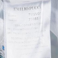 Pre Owned Emilio Pucci Multicolor Printed Velvet Wraparound Mini Skirt M