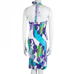 مملوكة مسبقًا Emilio Pucci Multicolor Printed Knit Halter Dress M