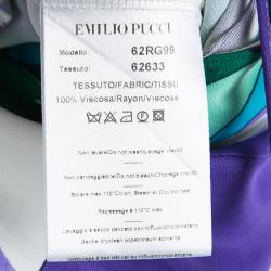 مملوكة مسبقًا Emilio Pucci Multicolor Printed Knit Halter Dress M