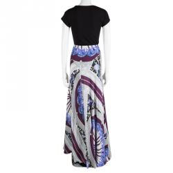 Emilio Pucci Multicolor Printed Silk Gathered Maxi Skirt S