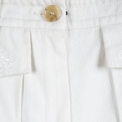 Emilio Pucci Off White Cutout Butterfly Embroidered Shorts M