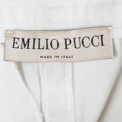 Emilio Pucci Off White Cutout Butterfly Embroidered Shorts M