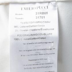 Pre Owned Emilio Pucci Off White Cutout Butterfly Embroidered Jacket S