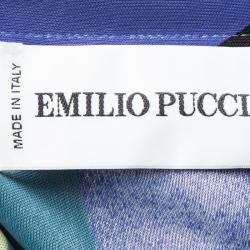 Pre Owned فستان إيميليو بوتشي تريكو مطبوع متعدد الألوان واسع M