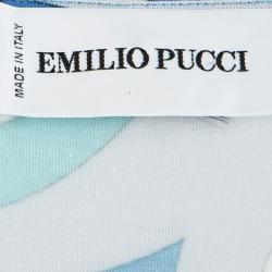 Pre Owned Emilio Pucci Multicolor Printed Draped Skirt And Top Set L