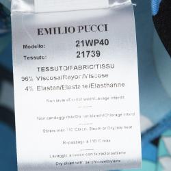 Pre Owned Emilio Pucci Multicolor Printed Draped Skirt And Top Set L