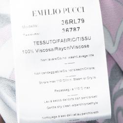 Pre Owned فستان ماكسي إيميليو بوتشي طباعة مزخرفة متعددة الألوان بأكمام طويلة L